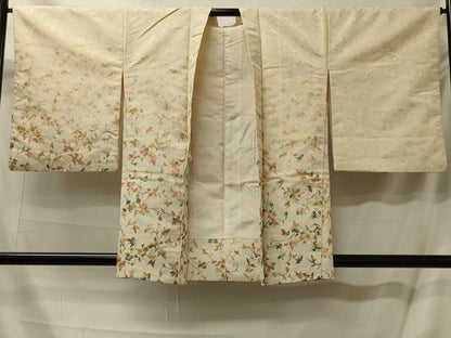 平和屋着物＃羽織 寿光織 草花文 金糸 正絹 逸品 CABL2925in