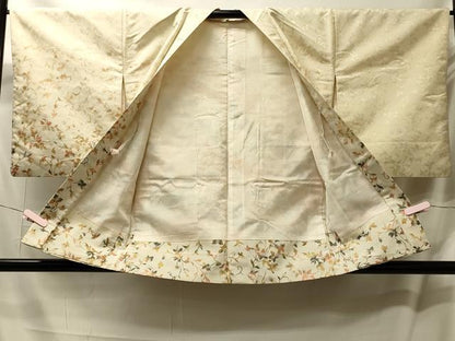 平和屋着物＃羽織 寿光織 草花文 金糸 正絹 逸品 CABL2925in