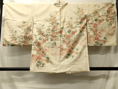 平和屋着物＃羽織 寿光織 雲重ね草花文 金糸 正絹 逸品 CABL2926in