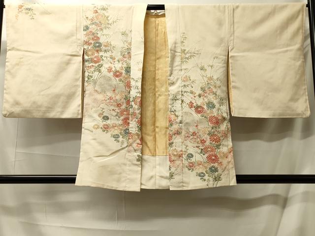 平和屋着物＃羽織 寿光織 雲重ね草花文 金糸 正絹 逸品 CABL2926in