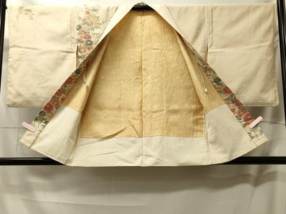 平和屋着物＃羽織 寿光織 雲重ね草花文 金糸 正絹 逸品 CABL2926in