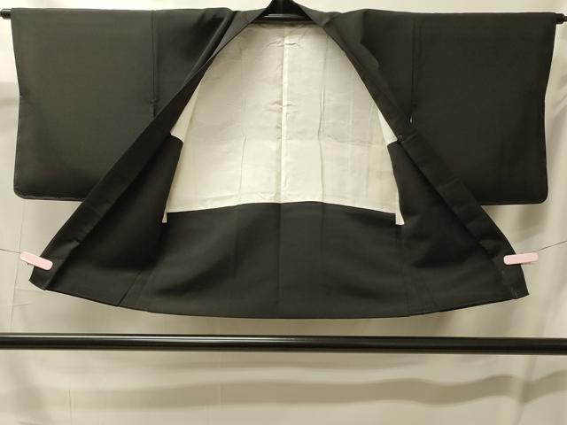 平和屋着物＃羽織 几帳陶器花文 黒地 金彩 正絹 逸品 CABL2927in