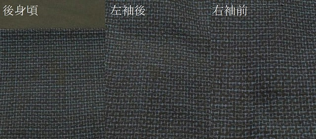 平和屋着物＃男性　羽織　紬地　格子　正絹　逸品　CABL2928in
