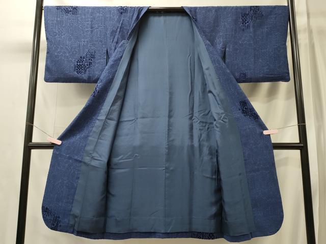 平和屋着物＃道行コート　輪奈ビロード　洋花文　ロング丈　正絹　逸品　CABL2938in