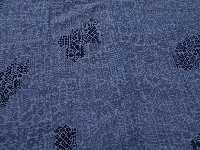 平和屋着物＃道行コート　輪奈ビロード　洋花文　ロング丈　正絹　逸品　CABL2938in