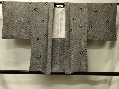 平和屋着物＃羽織 総絞り 抽象文様 黒地 正絹 逸品 CABL2941in