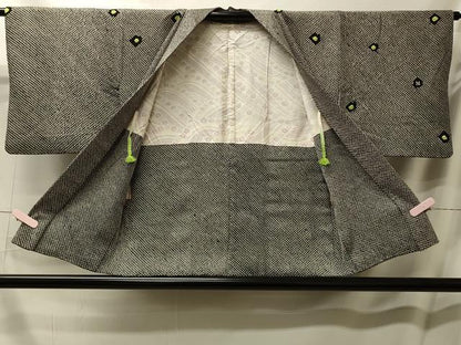 平和屋着物＃羽織 総絞り 抽象文様 黒地 正絹 逸品 CABL2941in