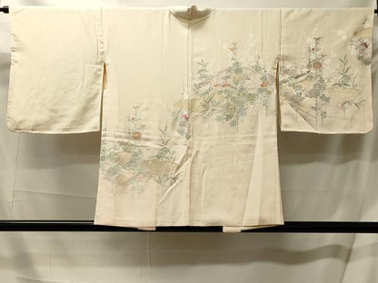 平和屋着物＃羽織 寿光織 雲取り草花文 暈し染め 金糸 正絹 逸品 CABL2946in