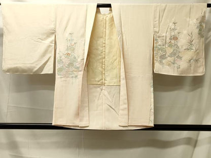 平和屋着物＃羽織 寿光織 雲取り草花文 暈し染め 金糸 正絹 逸品 CABL2946in