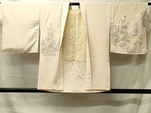 平和屋着物＃羽織 寿光織 雲取り草花文 暈し染め 金糸 正絹 逸品 CABL2946in