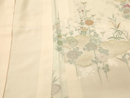 平和屋着物＃羽織 寿光織 雲取り草花文 暈し染め 金糸 正絹 逸品 CABL2946in