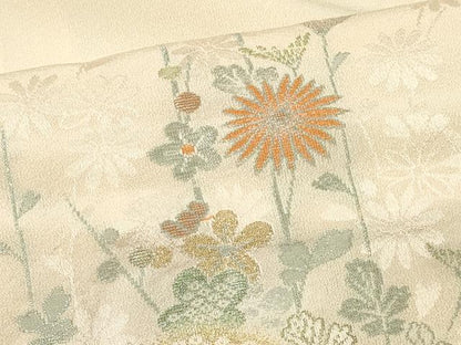 平和屋着物＃羽織 寿光織 雲取り草花文 暈し染め 金糸 正絹 逸品 CABL2946in