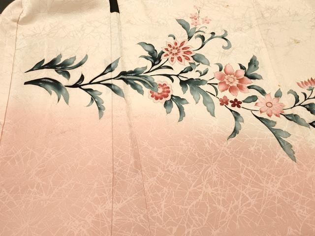平和屋着物＃羽織 草花文 暈し染め 金彩 正絹 逸品 CABL2957in