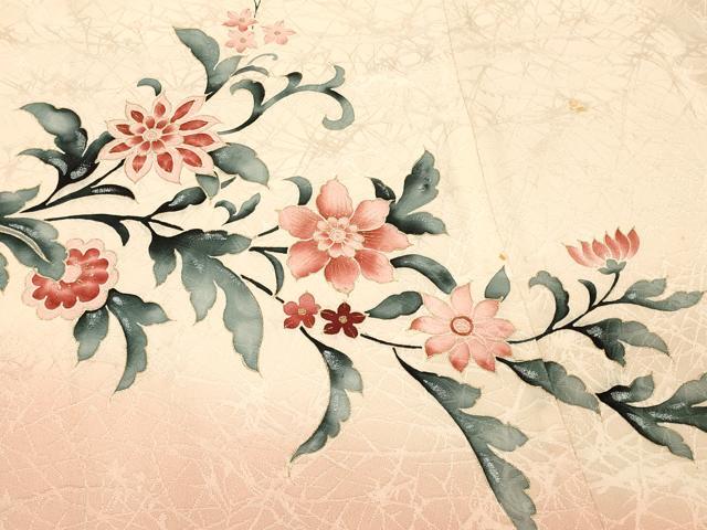 平和屋着物＃羽織 草花文 暈し染め 金彩 正絹 逸品 CABL2957in