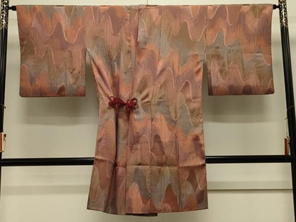 平和屋着物＃道中着　抽象文様　暈し染め　ロング丈　正絹　逸品　CABL2962in