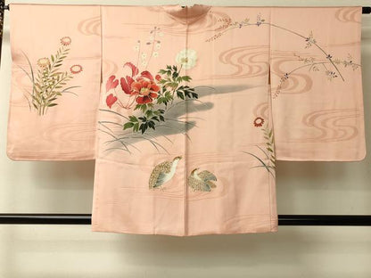 平和屋着物＃羽織　流水花鳥文　金彩　正絹　逸品　CABL2967in