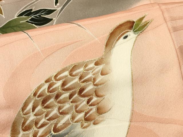 平和屋着物＃羽織　流水花鳥文　金彩　正絹　逸品　CABL2967in