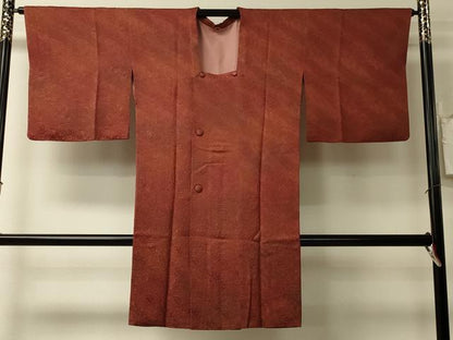 平和屋着物＃道行コート　洋花地紋　暈し染め　ロング丈　正絹　逸品　CABL2971in