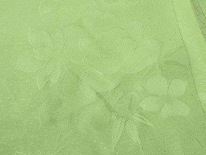 平和屋着物＃羽織　色無地　草花地紋　青丹色　正絹　逸品　CABL2985in