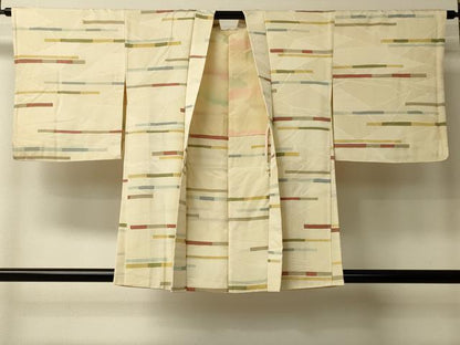 平和屋着物＃羽織　横段文　正絹　逸品　CABL2987in