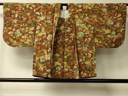 平和屋着物＃羽織　ろうけつ染め　草花文　正絹　逸品　未使用　CABL2988in