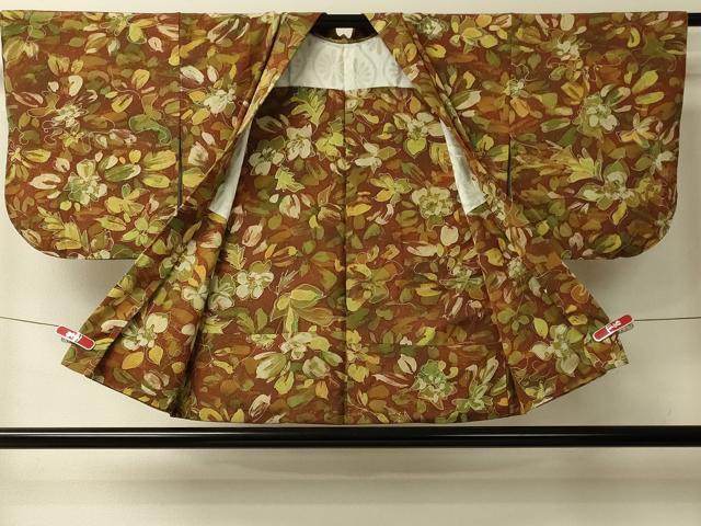 平和屋着物＃羽織　ろうけつ染め　草花文　正絹　逸品　未使用　CABL2988in