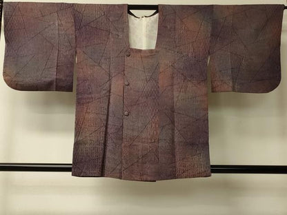 平和屋着物＃道行コート　幾何学文様　暈し染め　正絹　逸品　CABL2992in