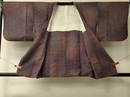 平和屋着物＃道行コート　幾何学文様　暈し染め　正絹　逸品　CABL2992in