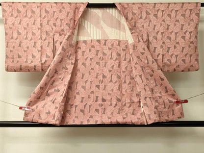 平和屋着物＃道行コート　地紋起こし　葉づくし　正絹　逸品　CABL2993in