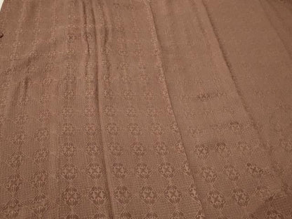 平和屋着物＃道行コート　色無地　菱地紋　香染色　ショール付き　正絹　逸品　CABL3003in