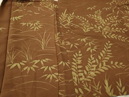 平和屋着物＃羽織　ろうけつ染め　草葉文　正絹　逸品　CABL3006in