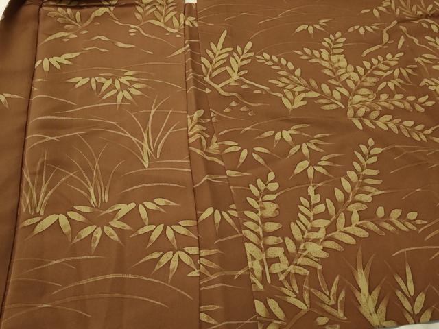 平和屋着物＃羽織　ろうけつ染め　草葉文　正絹　逸品　CABL3006in