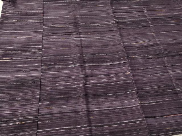 平和屋着物＃道中着　紬地　横段文　ロング丈　正絹　逸品　CABL3008in