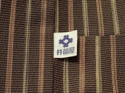 平和屋着物＃道中着　柿渋御召　伝統工芸士　蕪木良一 作　間道　証紙付き　正絹　逸品　CABL3009in