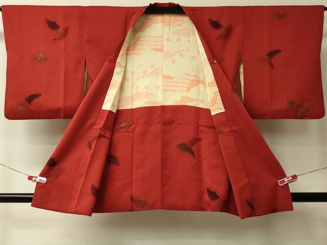 平和屋着物＃道行コート　地紋起こし　舞花文　金彩　正絹　逸品　CABL3010in