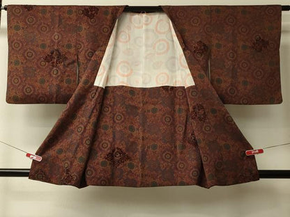 平和屋着物＃道行コート　ビロード　正倉院花文　正絹　逸品　CABL3015in