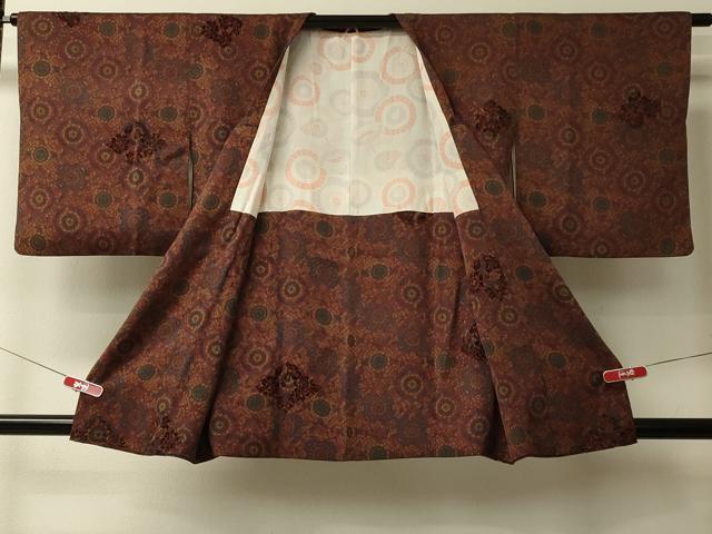 平和屋着物＃道行コート　ビロード　正倉院花文　正絹　逸品　CABL3015in