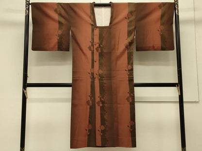 平和屋着物＃道行コート　雨コート　単衣　枝花間道　ロング丈　正絹　逸品　CABL3020in
