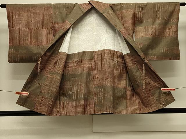 平和屋着物＃道中着　杢目文様　正絹　逸品　CABL3022in