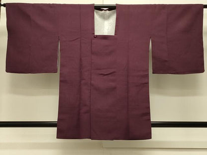 平和屋着物＃道行コート　色無地　流水地紋　似せ紫色　正絹　逸品　CABL3023in