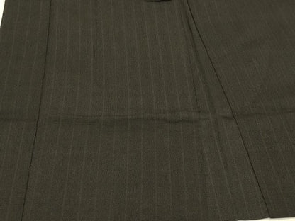 平和屋着物＃男性　長羽織　間道　黒地　正絹　逸品　CABL3027in