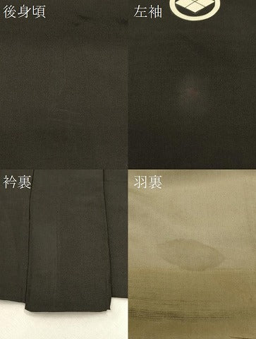 平和屋着物＃男性　羽織　黒紋付き　正絹　逸品　CABL3028in