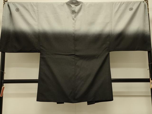 平和屋着物＃男性　長羽織　霞文　金通し地　キングサイズ　正絹　逸品　CABL3034in