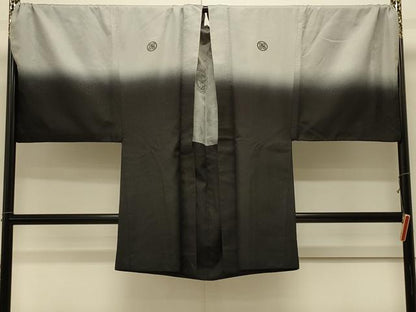 平和屋着物＃男性　長羽織　霞文　金通し地　キングサイズ　正絹　逸品　CABL3034in