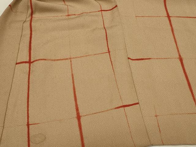 平和屋着物＃道中着　格子　正絹　逸品　CABL3035in
