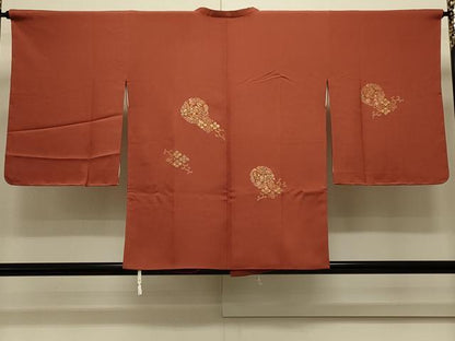 平和屋着物＃道行コート　刺繍　菱花鳥丸文　金彩　正絹　逸品　未使用　CABL3037in
