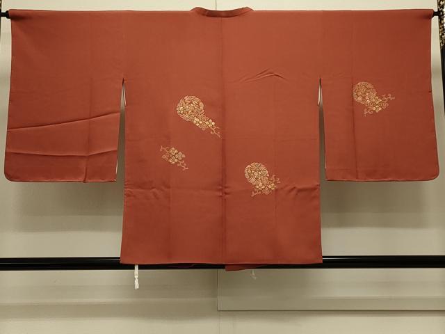 平和屋着物＃道行コート　刺繍　菱花鳥丸文　金彩　正絹　逸品　未使用　CABL3037in