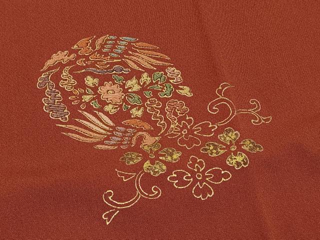 平和屋着物＃道行コート　刺繍　菱花鳥丸文　金彩　正絹　逸品　未使用　CABL3037in