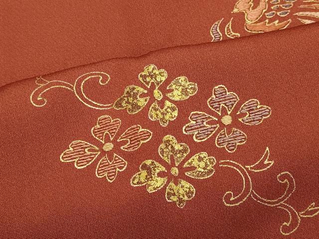 平和屋着物＃道行コート　刺繍　菱花鳥丸文　金彩　正絹　逸品　未使用　CABL3037in
