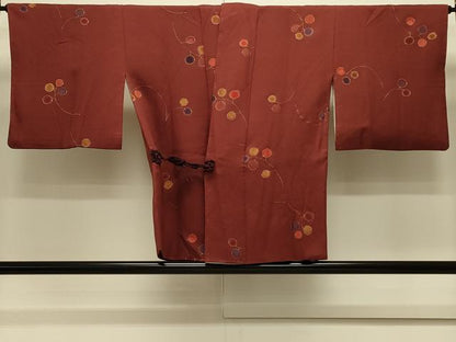 平和屋着物＃道中着　地紋起こし　枝葉文　金彩　正絹　逸品　CABL3038in